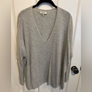 Babaton Aritzia Light Gray V-Neck Sweater